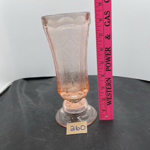 Indiana Glass Recollection Vase Pink Hurricane 42002 Repro Madrid Depression - Picture 4 of 8